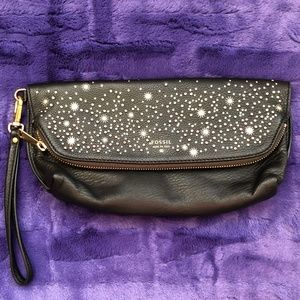 Fossil Clutch Black, Studded